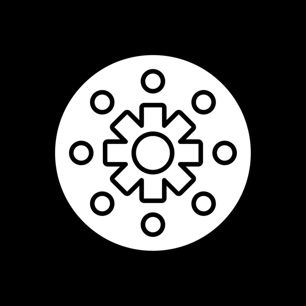 roue glyphe inversé icône conception vecteur
