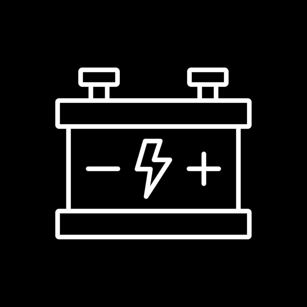 voiture batterie ligne inversé icône conception vecteur