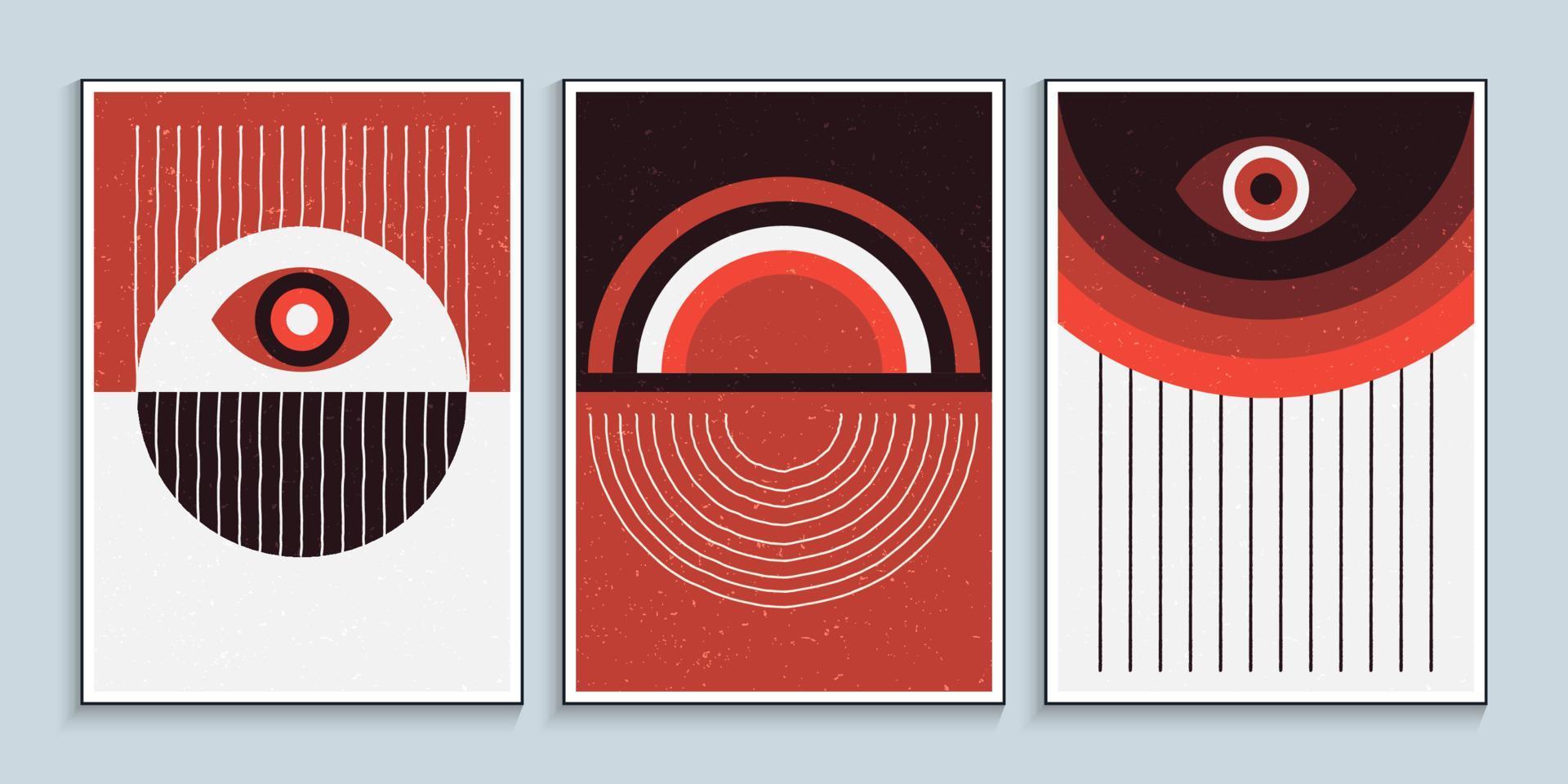 modèle d'affiches contemporaines minimalistes avec des éléments de formes primitives vecteur