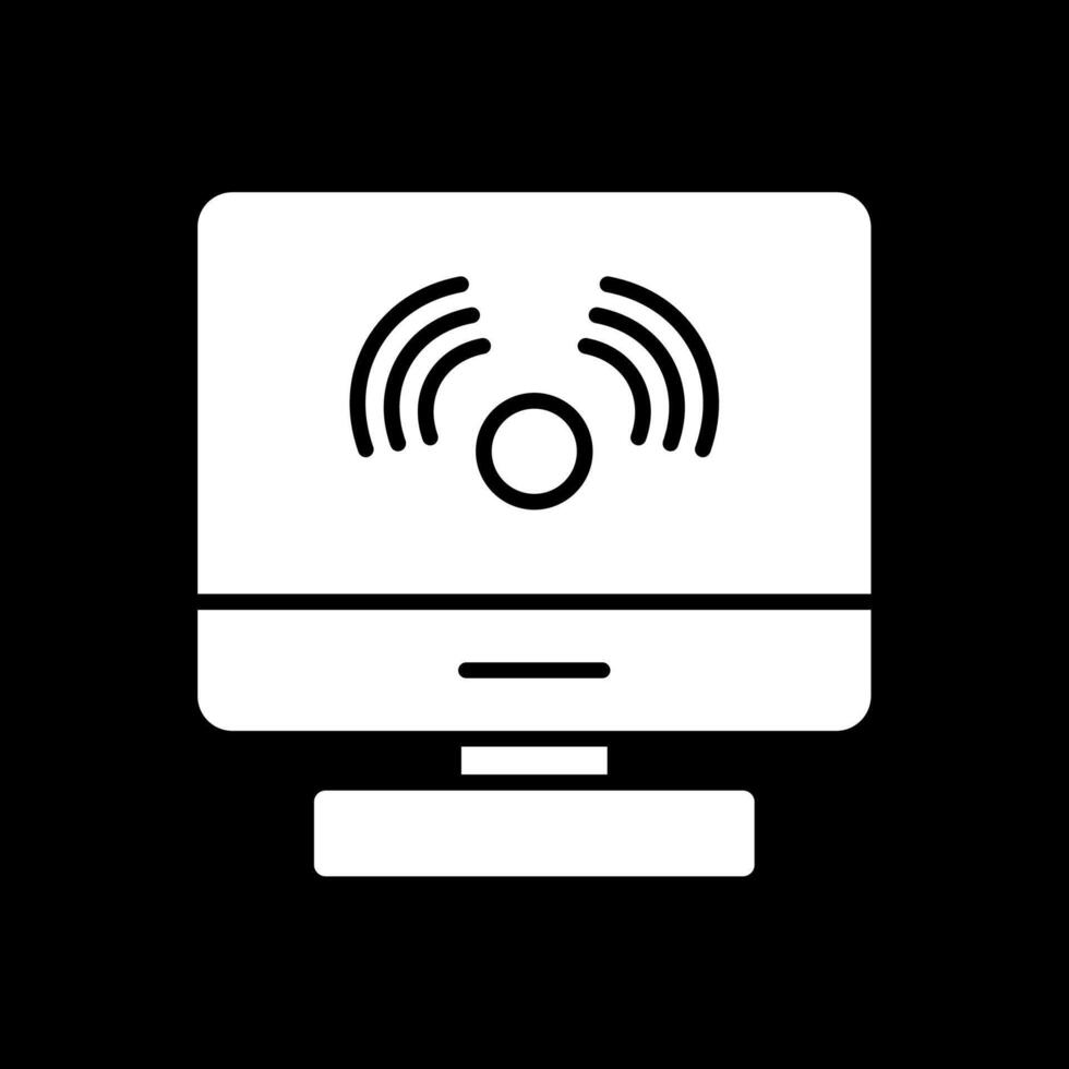 ordinateur glyphe inversé icône conception vecteur