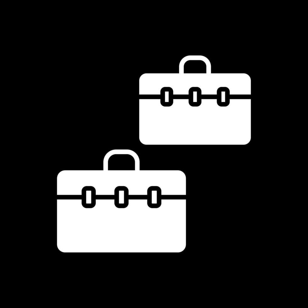 les valises glyphe inversé icône conception vecteur