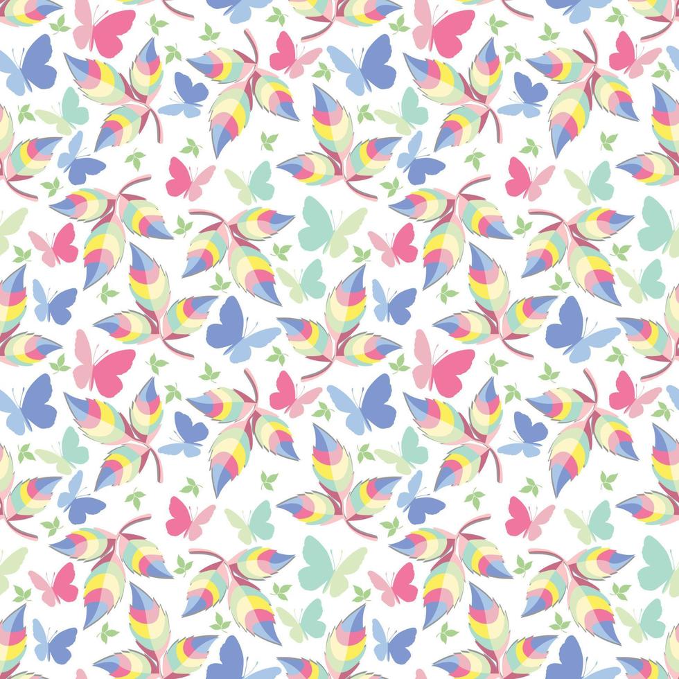 joli motif de feuilles colorées vecteur