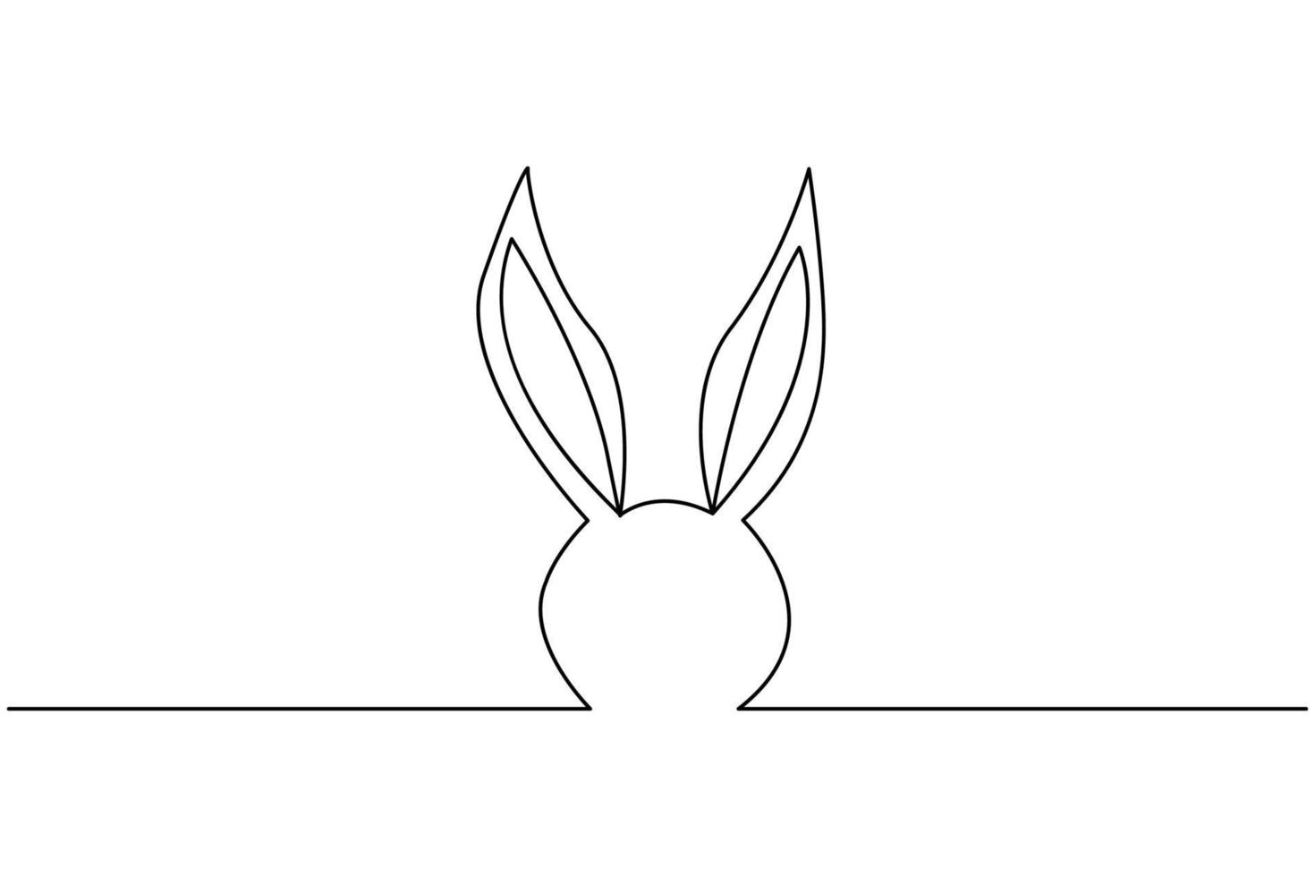 la tête et les oreilles du lapin de pâques sont une ligne continue,  illustration vectorielle. 4395735 Art vectoriel chez Vecteezy