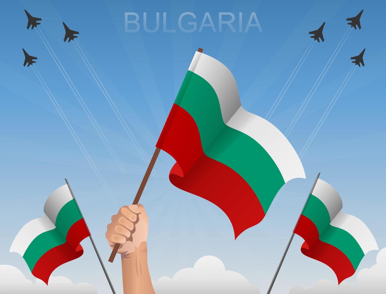 Bulgarie volant sous le ciel bleu vecteur