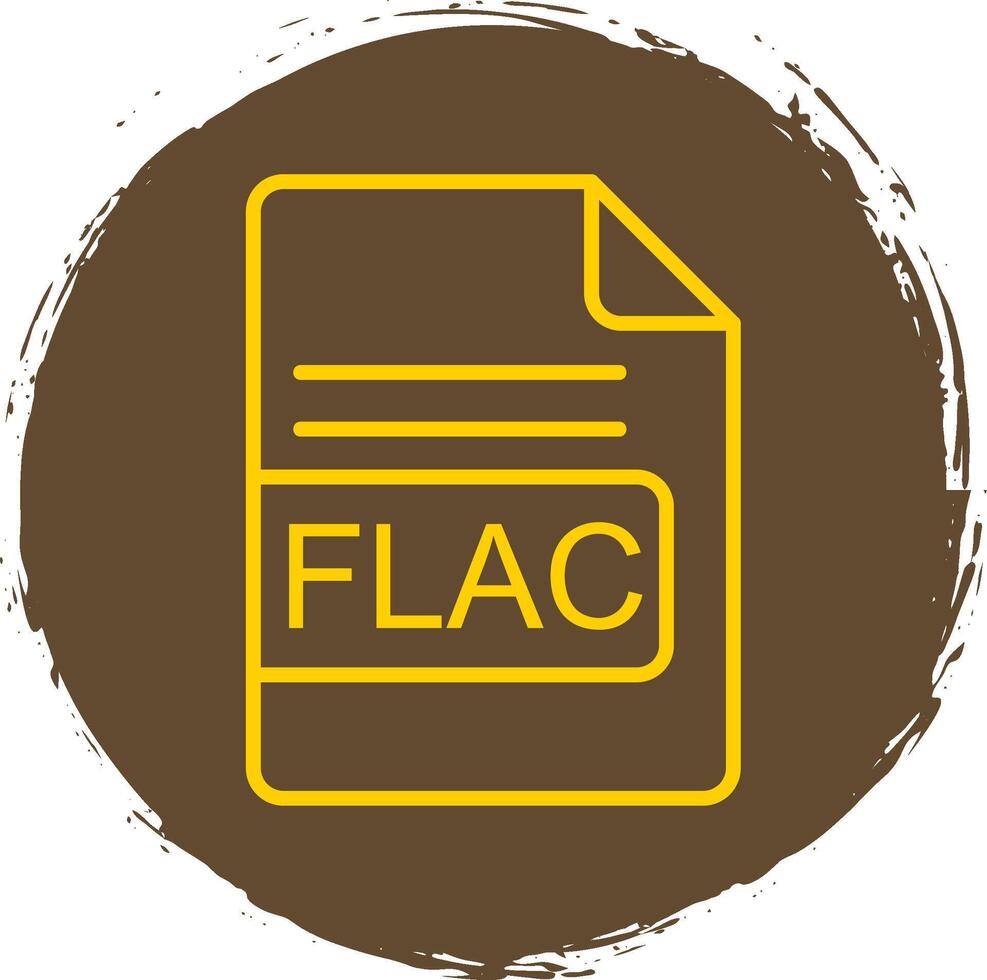 flac fichier format ligne cercle autocollant icône vecteur