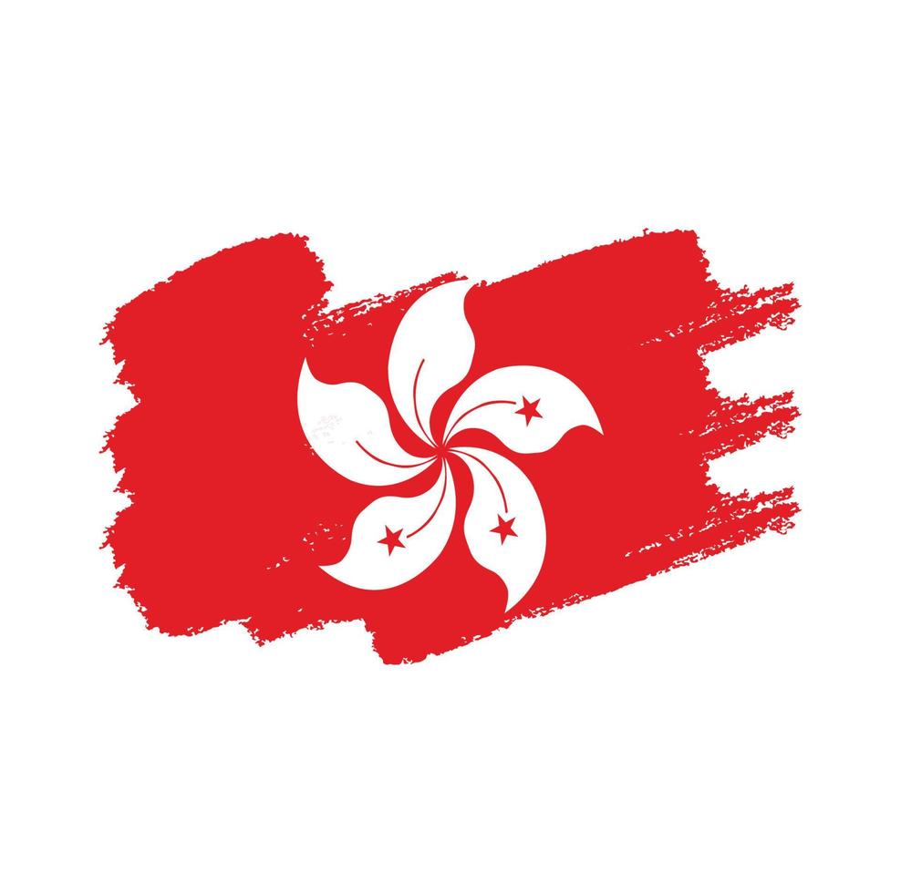 vecteur de drapeau de hong kong avec style pinceau aquarelle