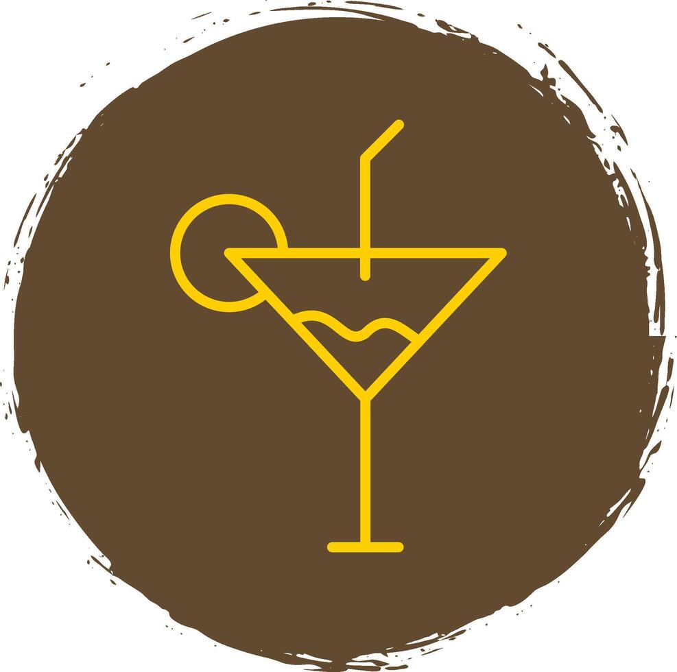 cocktail ligne cercle autocollant icône vecteur