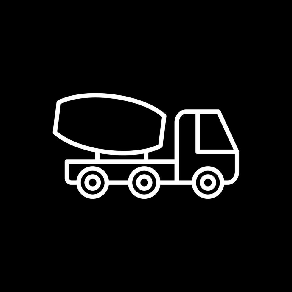 ciment un camion ligne inversé icône conception vecteur