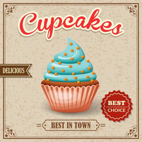 Affiche café Cupcake vecteur