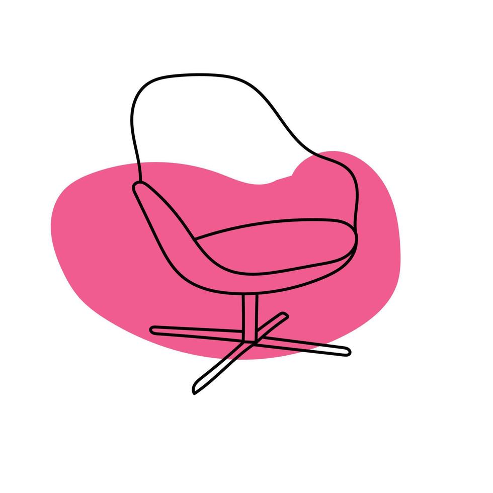 fauteuil de style dessiné à la main pour le design, les catalogues, le site de meubles vecteur