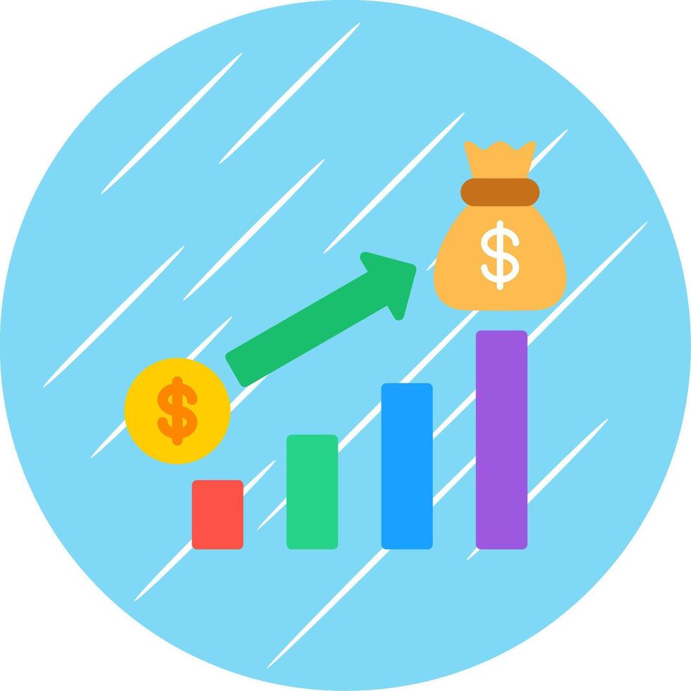 argent croissance plat cercle icône conception vecteur