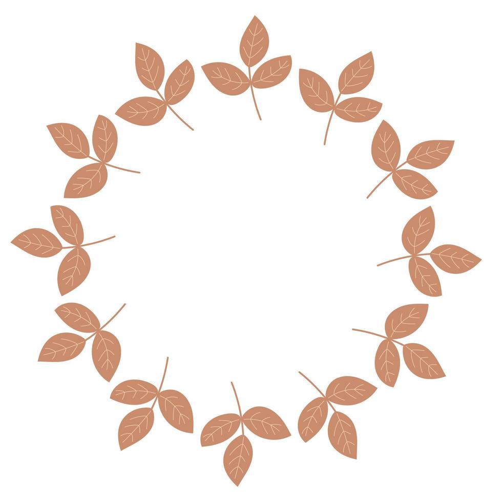 couronne minimaliste d'automne - feuilles. éléments circulaires pour cartes postales design vecteur