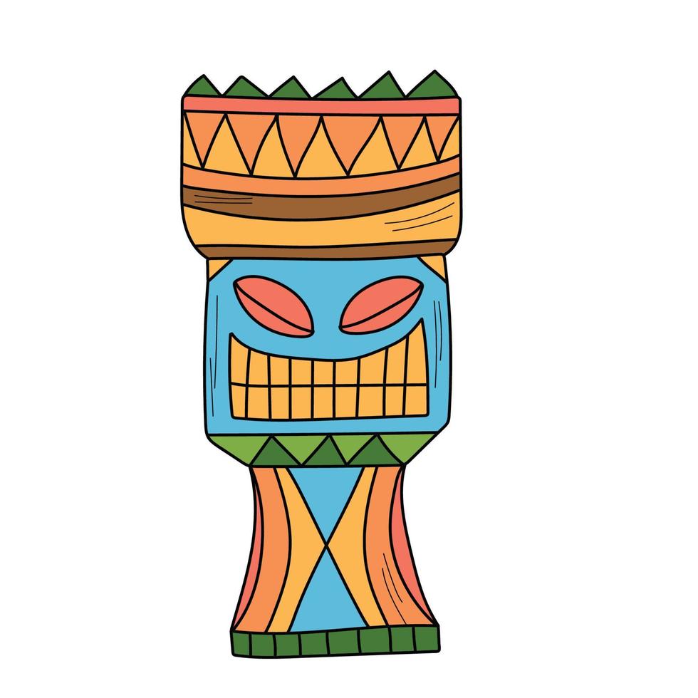 idoles tiki polynésiennes en bois vecteur