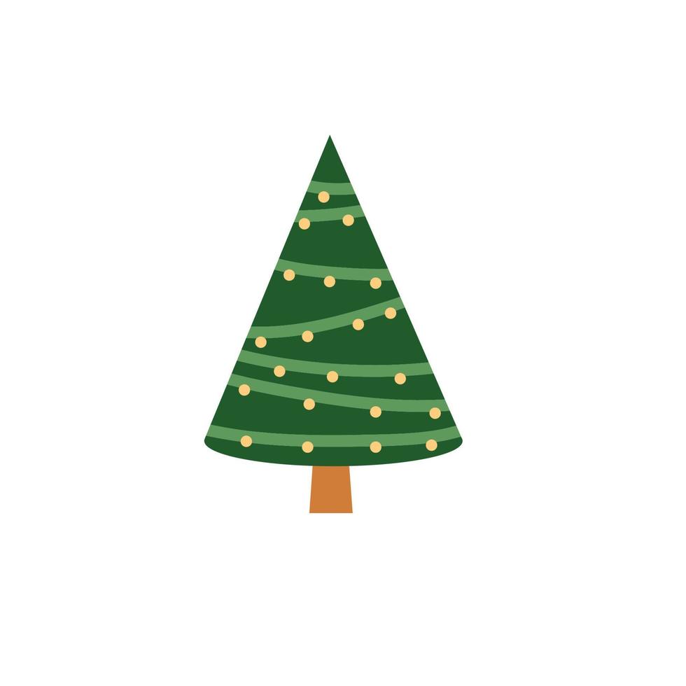 arbre de Noël de dessin animé - design plat vecteur