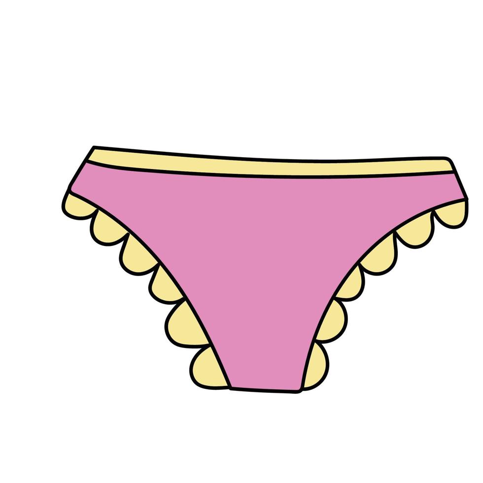 culotte. sous-vêtements femme - rose et jaune vecteur