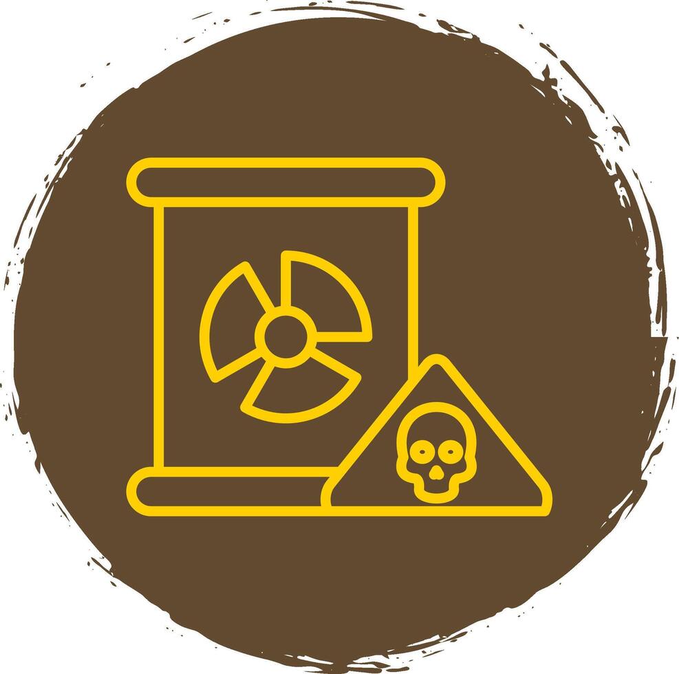 nucléaire danger ligne cercle autocollant icône vecteur