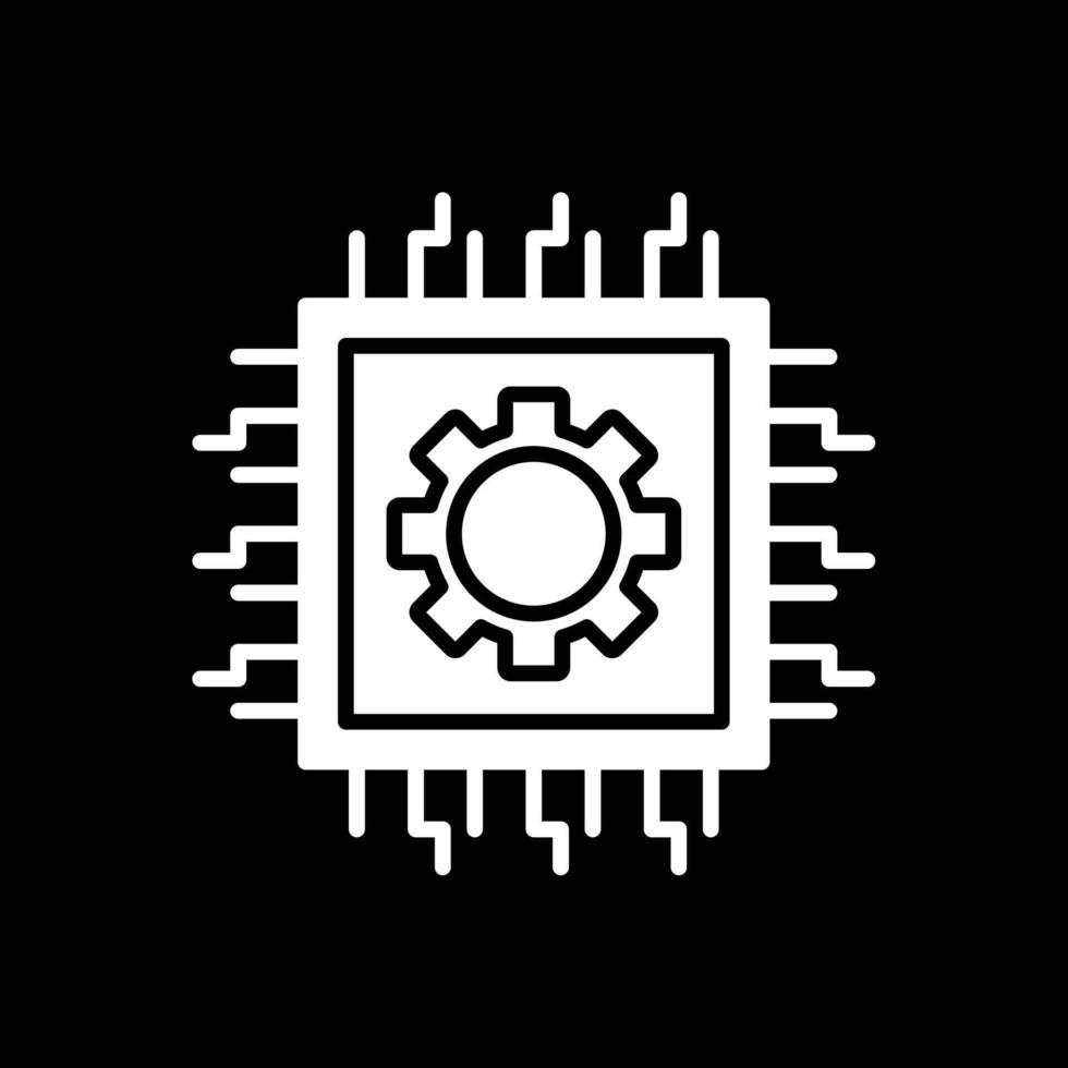 processeur glyphe inversé icône conception vecteur