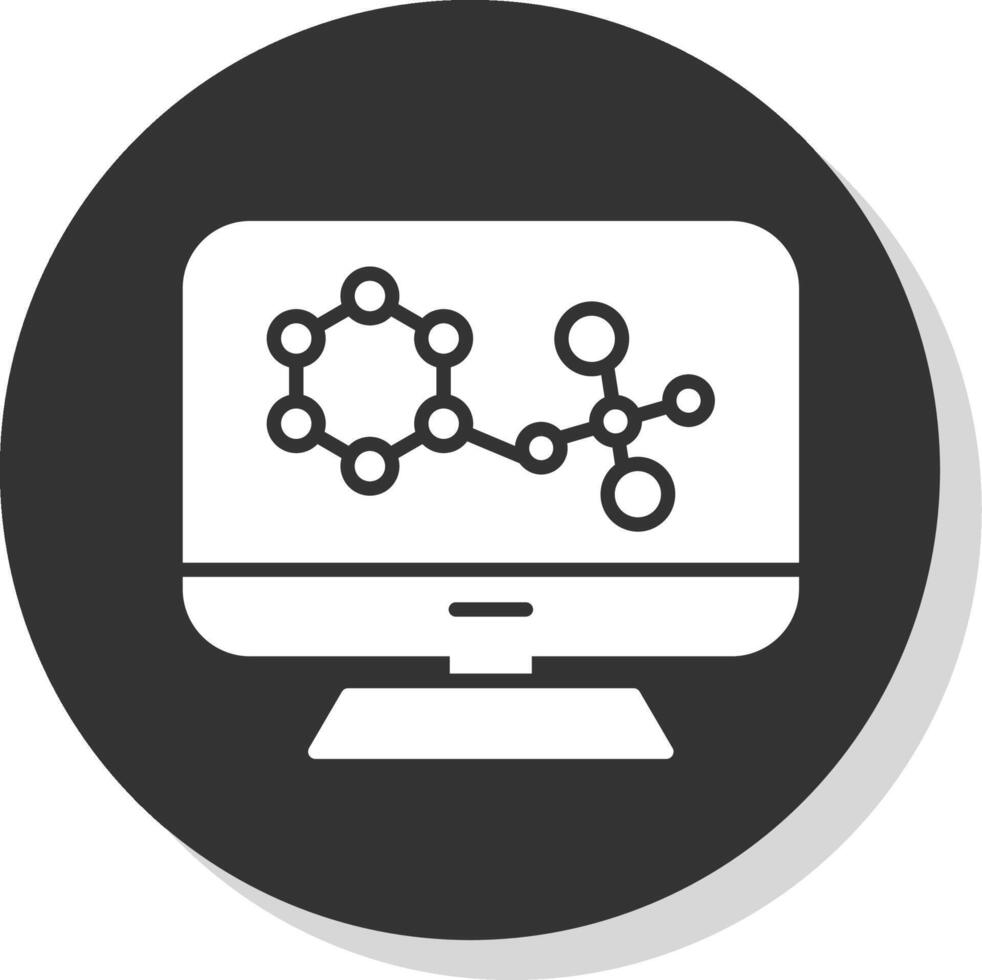 ordinateur écran glyphe ombre cercle icône conception vecteur