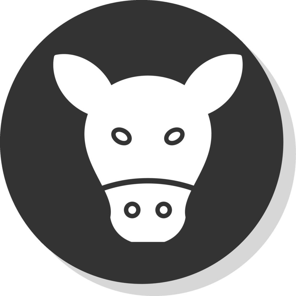 vache glyphe ombre cercle icône conception vecteur