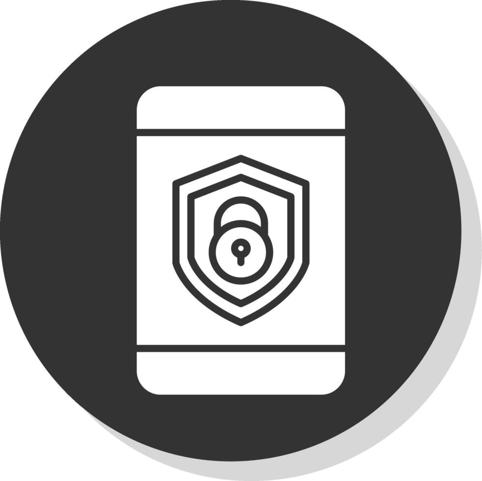 Sécurité mobile fermer à clé glyphe ombre cercle icône conception vecteur