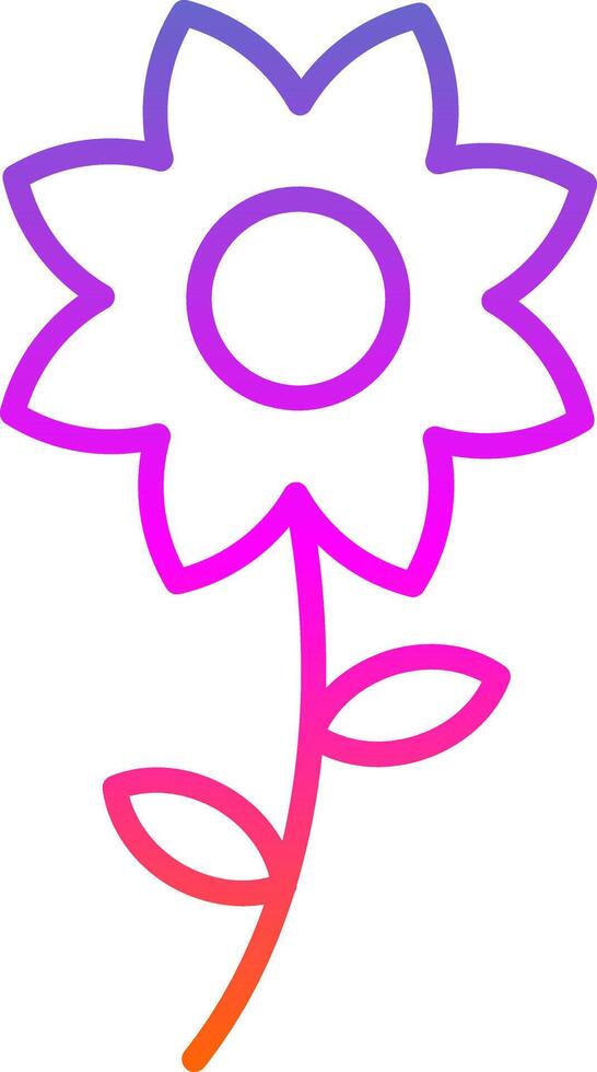 fleur ligne pente icône conception vecteur