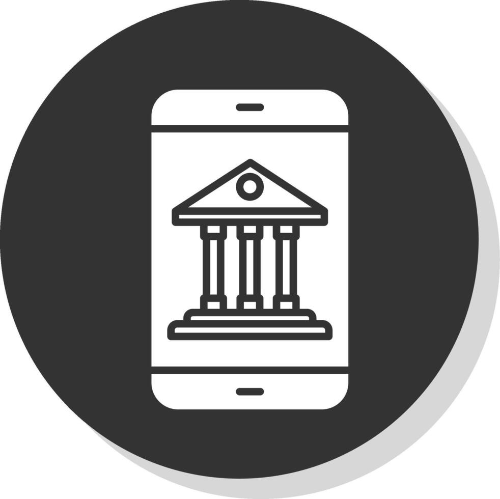 mobile bancaire glyphe ombre cercle icône conception vecteur