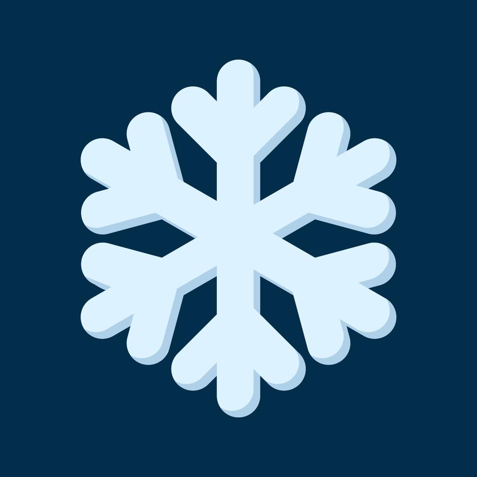 illustration vectorielle de flocon de neige. symbole traditionnel de noël et d'hiver pour la conception et la décoration de logo, impression, autocollant, emblème, carte de voeux et d'invitation vecteur
