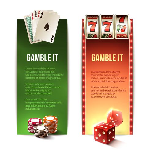 Bannières verticales de casino vecteur