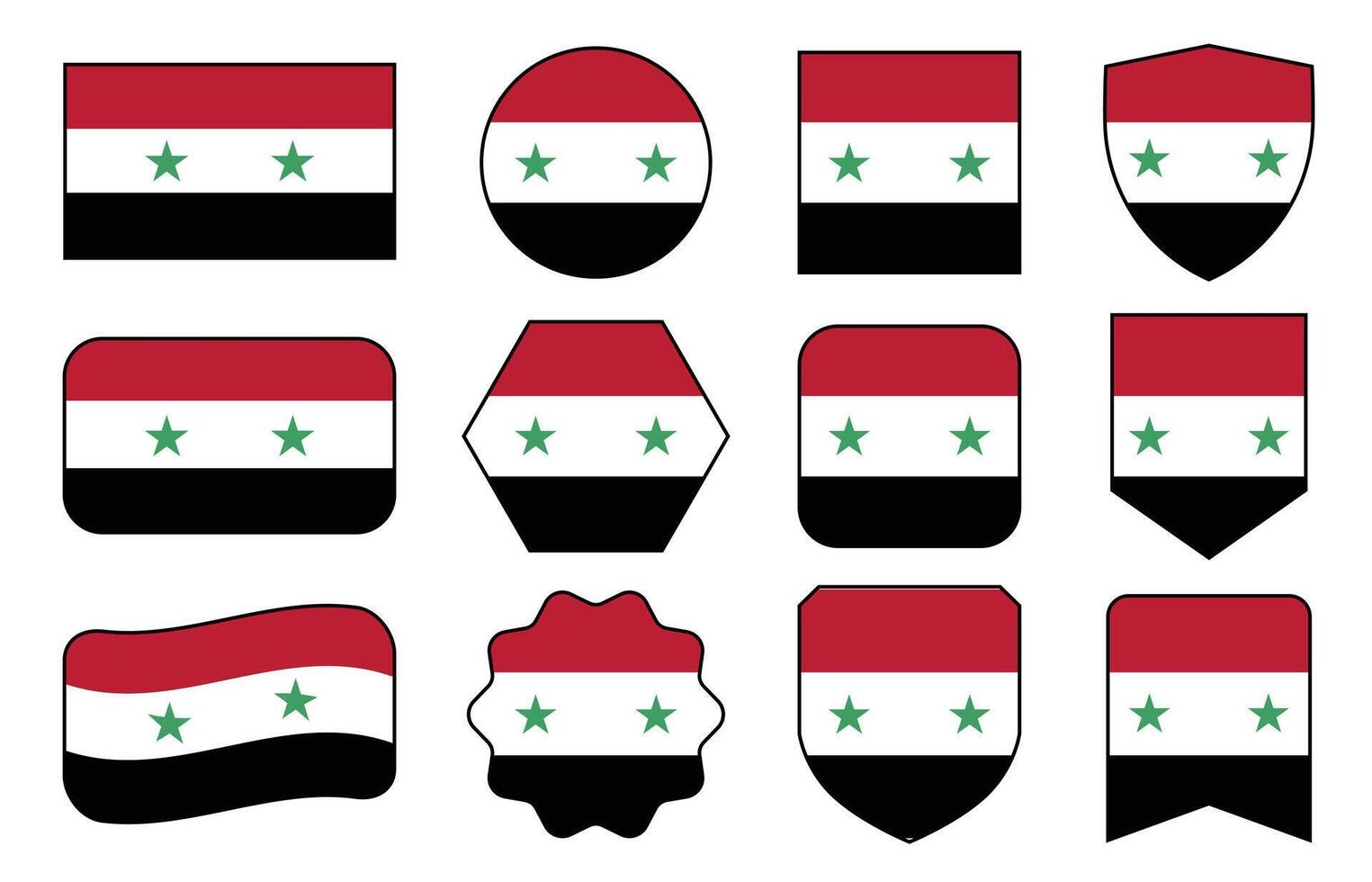 drapeau de Syrie dans moderne abstrait formes, agitant, badge, conception modèle vecteur