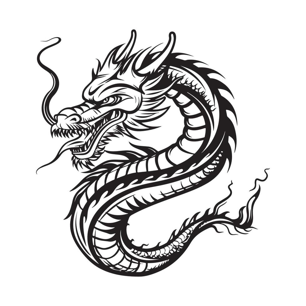 chinois dragon. conception illustration de une traditionnel chinois mythique animal Stock image vecteur