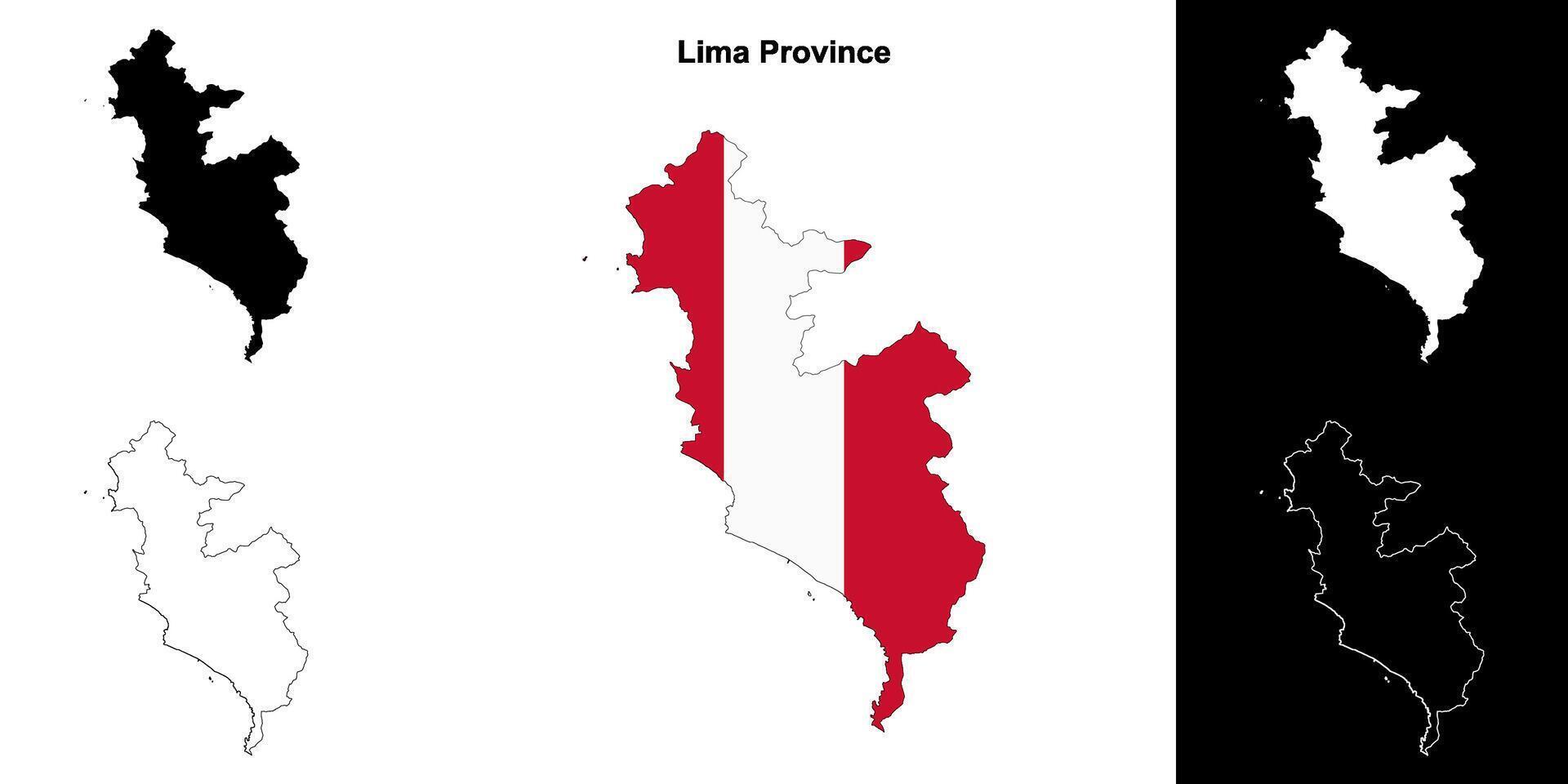 Lima Province Région contour carte ensemble vecteur