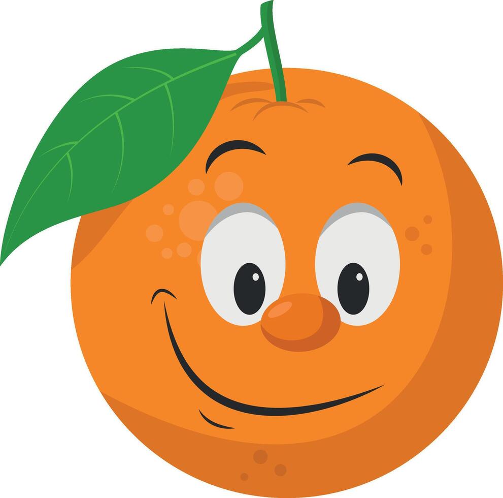 des fruits personnages collection. illustration de une marrant et souriant Orange personnage. vecteur