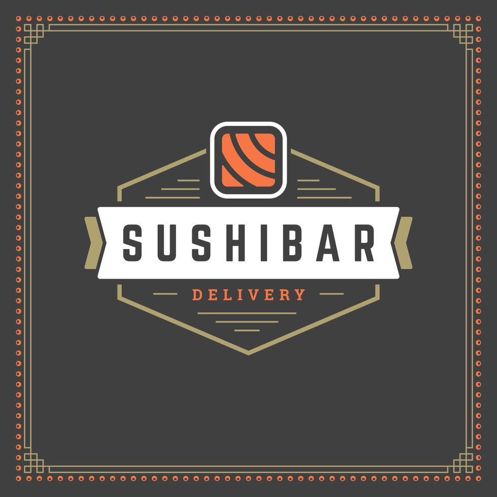 Sushi restaurant logo illustration. vecteur