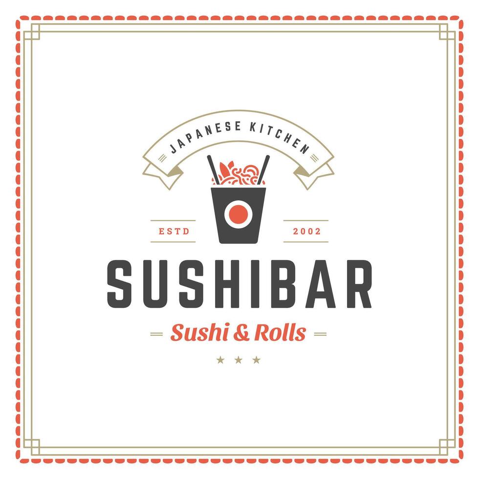 Sushi restaurant logo illustration. vecteur