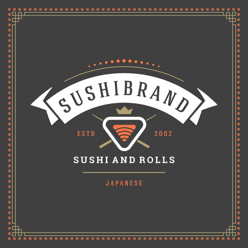 Sushi restaurant logo illustration. vecteur