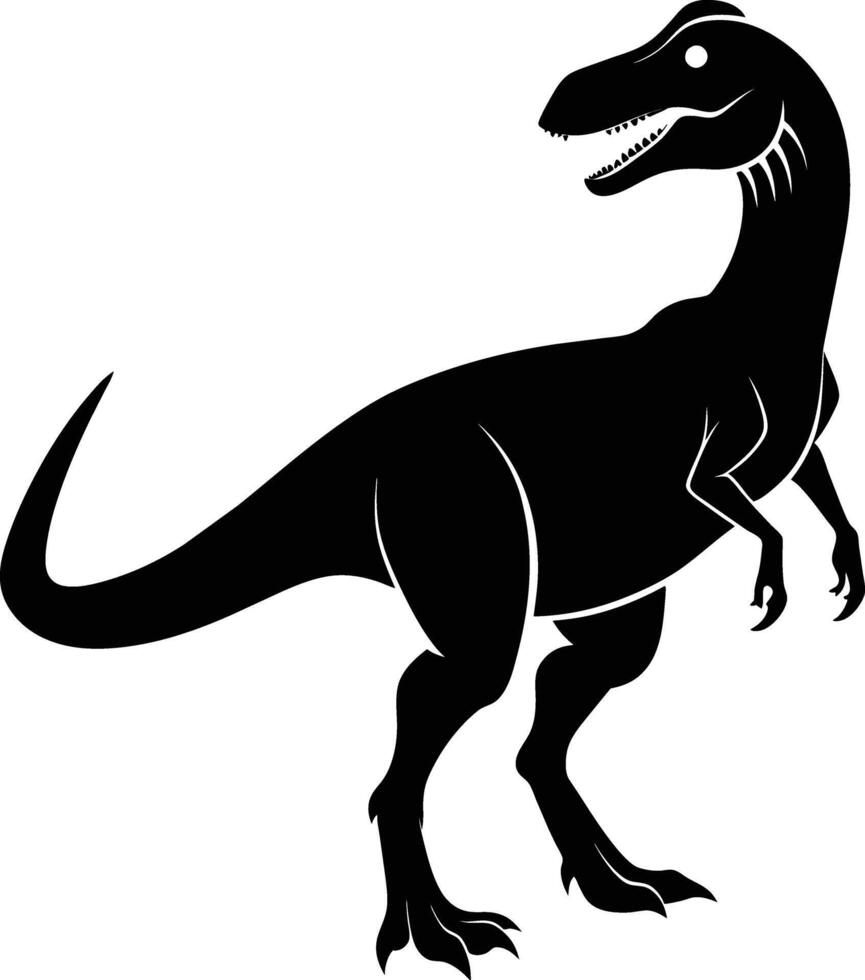 une détaillé composition de dinosaure silhouette vecteur