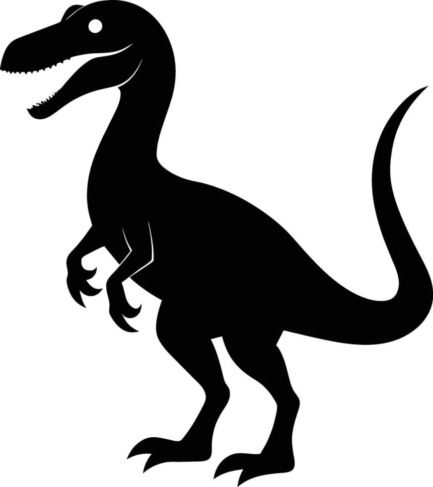 une détaillé composition de dinosaure silhouette vecteur