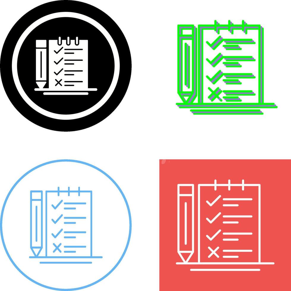 enquête liste de contrôle icône conception vecteur