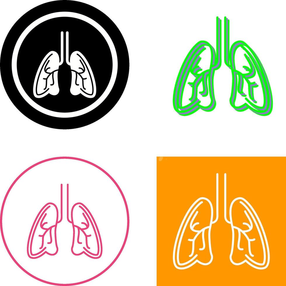conception d'icône de poumons vecteur