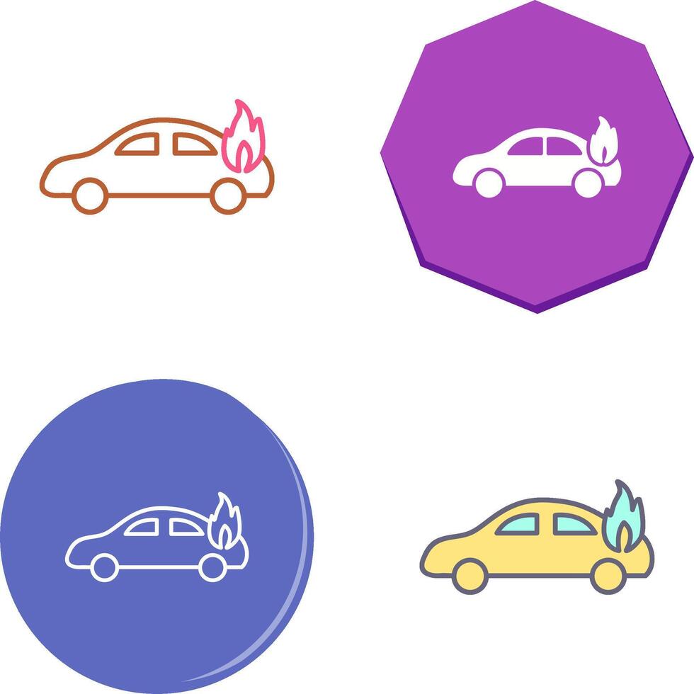 unique voiture sur Feu icône conception vecteur