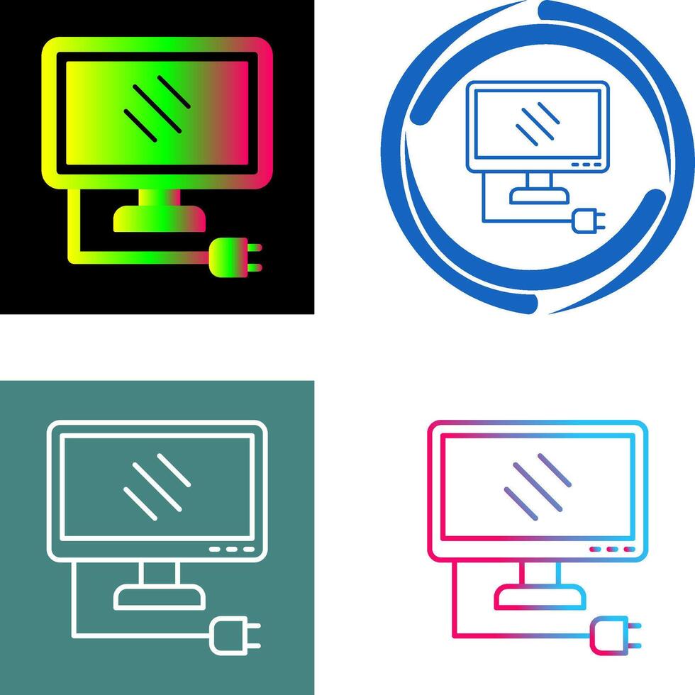 conception d'icône de moniteur vecteur