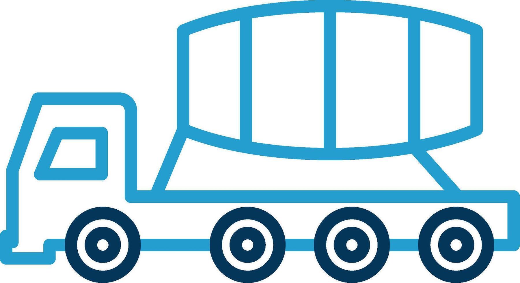 ciment un camion ligne bleu deux Couleur icône vecteur