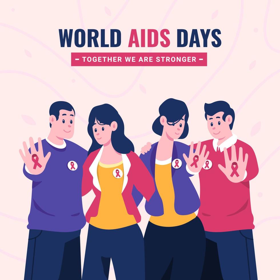 concept d'activiste de la journée mondiale du sida vecteur
