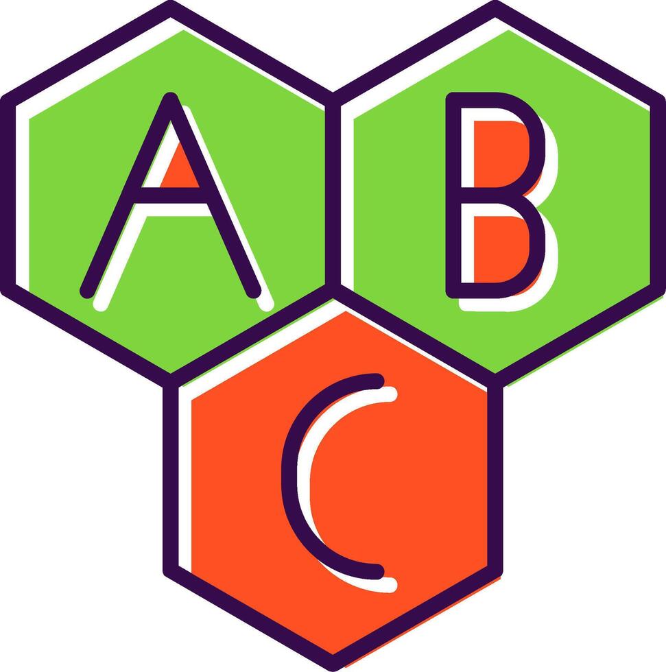 alphabet rempli conception icône vecteur