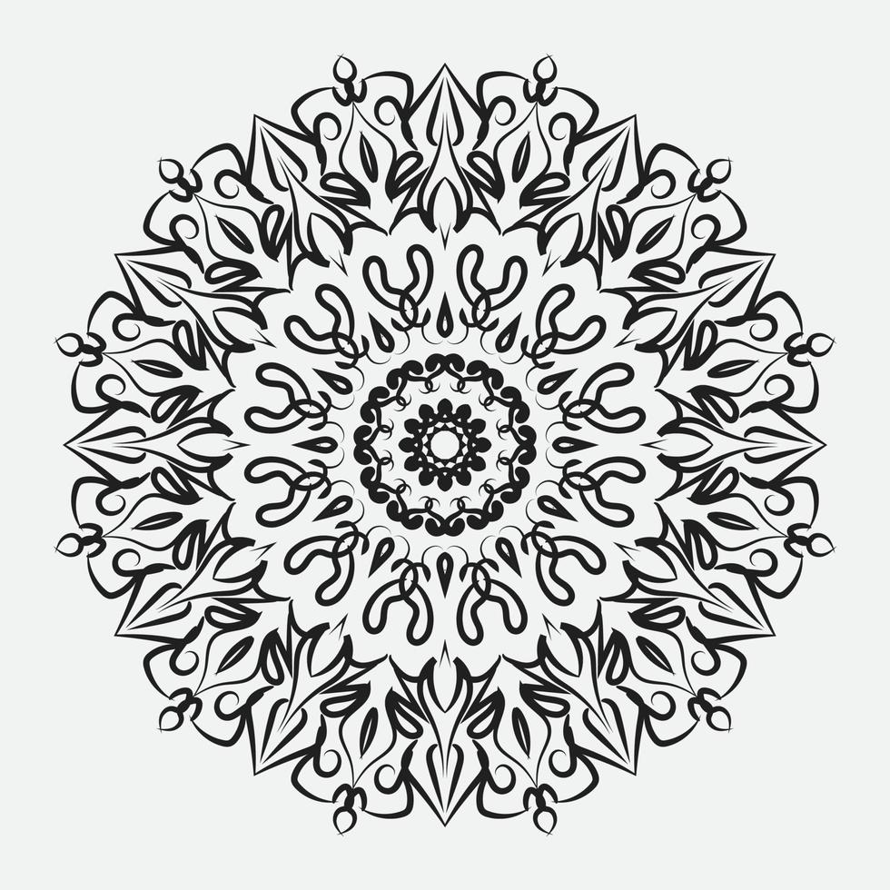 Éléments de décoration d'art mandala à motif circulaire vecteur