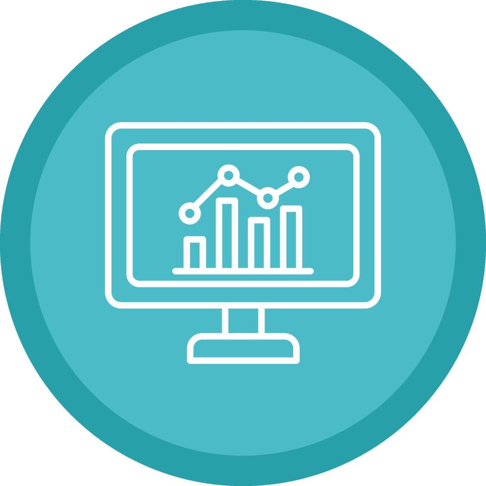 statistiques ligne multi cercle icône vecteur