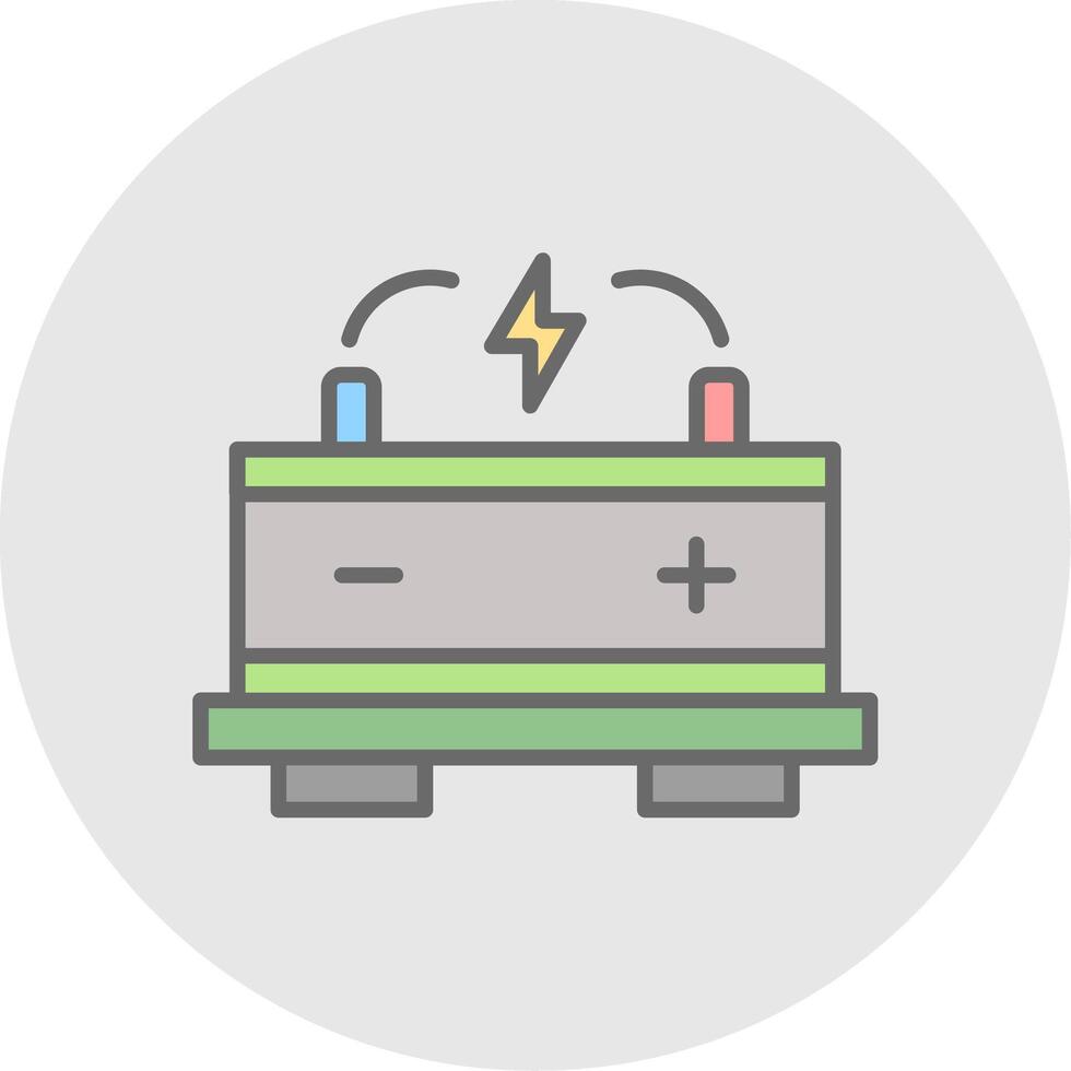 voiture batterie ligne rempli lumière icône vecteur