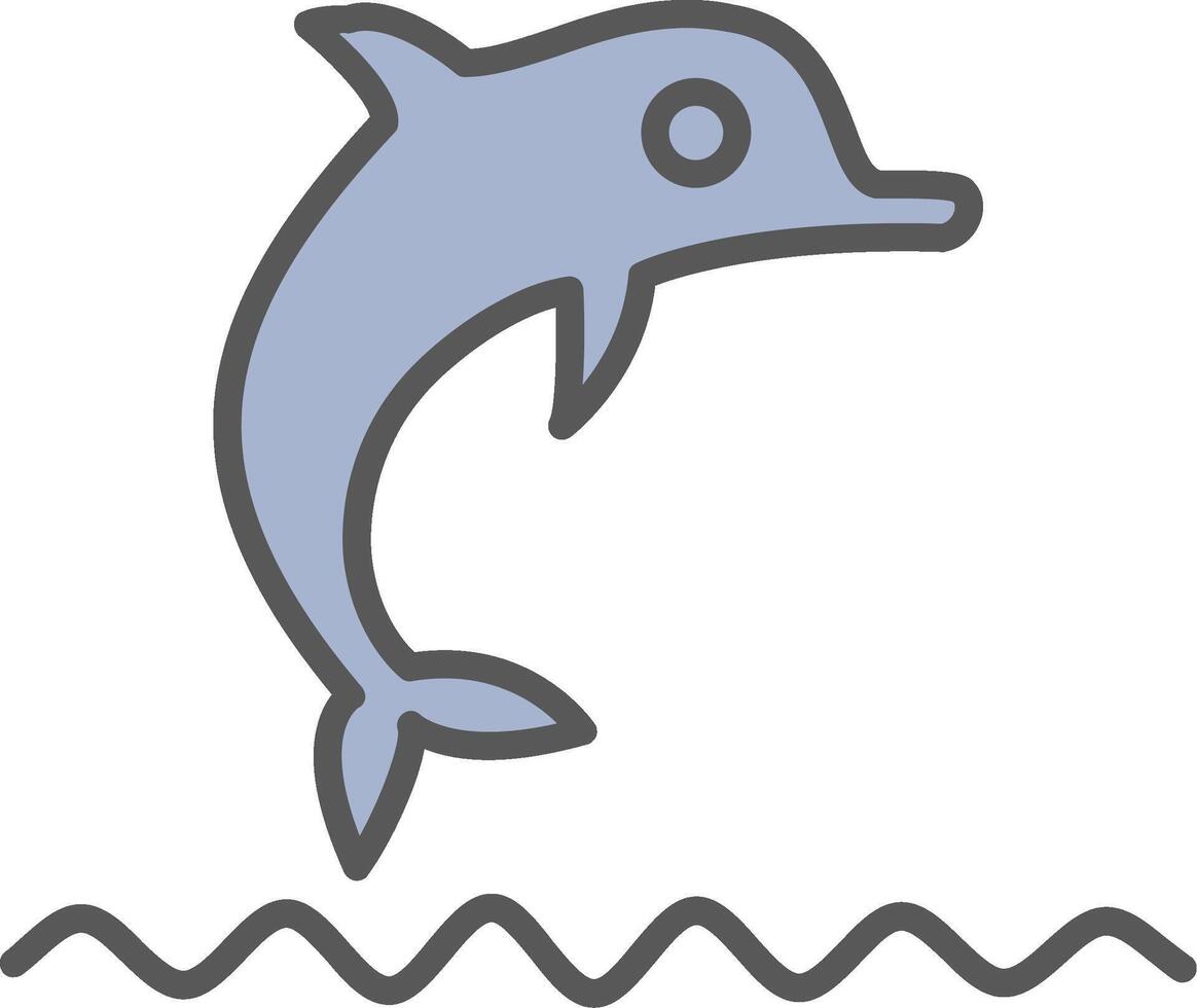 dauphin spectacle ligne rempli lumière icône vecteur