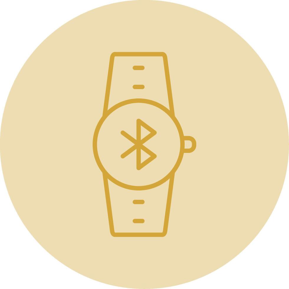 Bluetooth ligne Jaune cercle icône vecteur