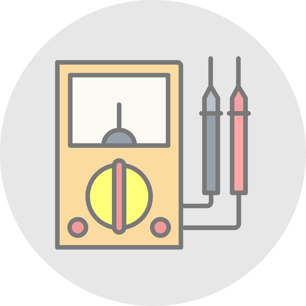 multimètre ligne rempli lumière icône vecteur